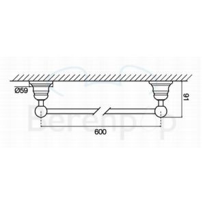 Fima Carlo Frattini Victory F606060CR handdoekhouder 60cm chroom