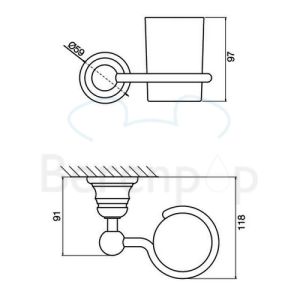 Fima Carlo Frattini Victory F60631CR glashouder wit gesatineerd glas/ chroom