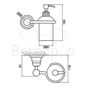 Fima Carlo Frattini Victory F60633OR zeepdispenser wit gesatineerd glas/ goud