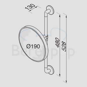 Geesa Mirror Cosmetic 1096 vergrootspiegel 3x op stang chroom