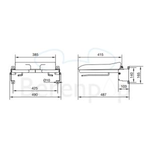 Handicare (Linido) LI2221021402 douchezitting (met zachte zitting) RVS gecoat wit