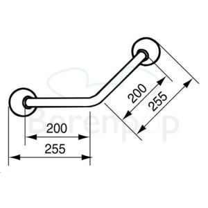 Handicare (Linido) LI2611007402 wandbeugel 45° 200x200mm RVS gecoat wit