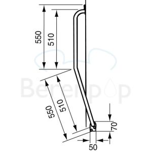 Handicare (Linido) LI2611011402 trapspilbeugel 510x510mm RVS gecoat wit
