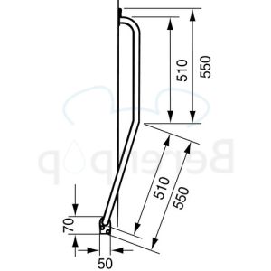Handicare (Linido) LI2611012200 trapspilbeugel 510x510mm RVS gepolijst