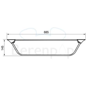 Handicare (Linido) LI2634000202 planchet RVS gepolijst (witte afdekkappen en aflegvlak)