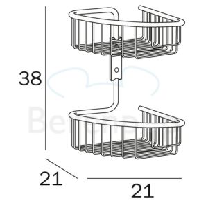 Inda AV0320CR dubbele hoek zeepkorf chroom