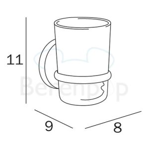 Inda Colorella A23100CR03 bekerhouder helder transparant glas/ chroom