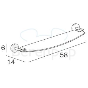 Inda Forum A36090CR26 planchet gesatineerd glas/ chroom