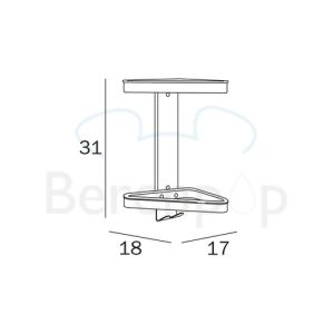 Inda Hotellerie - Colorella A04320AL02 hoek planchet in PMMA
