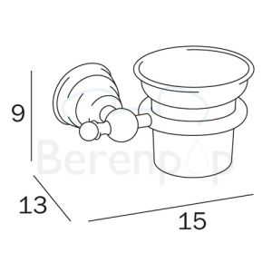 Inda Raffaella A32100CR21 bekerhouder gesatineerd glas/ chroom