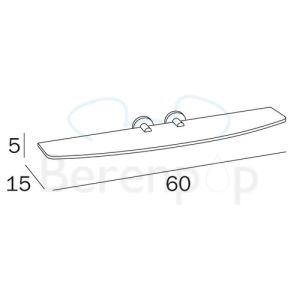 Inda Touch A46080CR21 planchet 600mm gesatineerd glas/ chroom