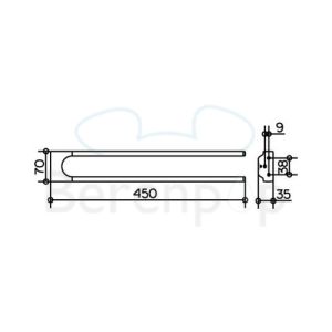 Keuco Moll 12718010000 2-lids handdoekhouder 450mm chroom