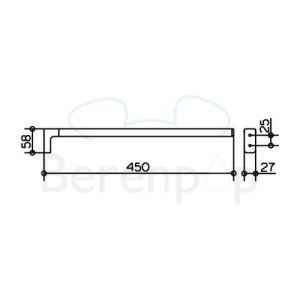 Keuco Moll 12720010000 1-lids handdoekhouder 450mm chroom