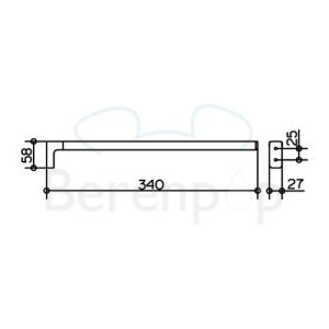 Keuco Moll 12722010000 1-lids handdoekhouder 340mm chroom