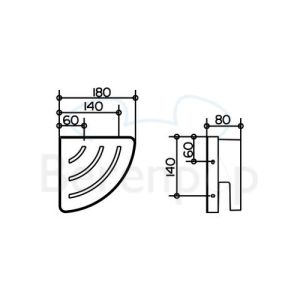 Keuco Moll 12757010001 hoekdouchekorf chroom/ antraciet