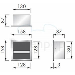 Looox Closed CL4 toiletrolhouder inbouw RVS