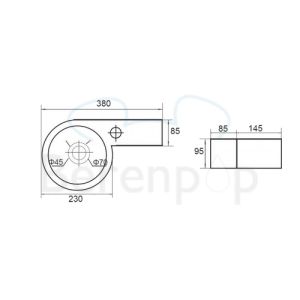 San4U 2503710 Step (rechts) fontein 38x23x9,5cm keramiek wit