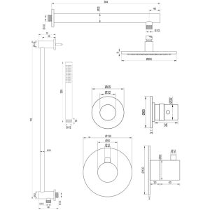 Brauer Edition 5-CE-032 thermostatische inbouw regendouche SET 13 chroom