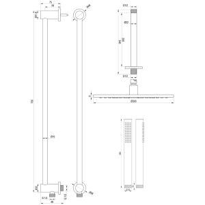 Brauer Edition 5-CE-035 thermostatische inbouw regendouche SET 18 chroom