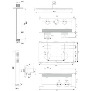 Brauer Edition 5-CE-165 thermostatische inbouw regendouche met drukknoppen SET 54 chroom