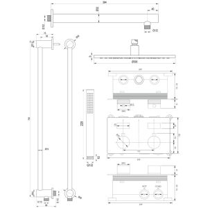 Brauer Edition 5-CE-173 thermostatische inbouw regendouche met drukknoppen SET 62 chroom