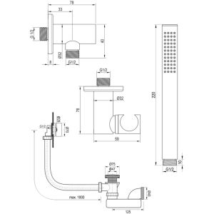 Brauer Edition 5-S-046 thermostatische inbouw badkraan SET 01 mat zwart