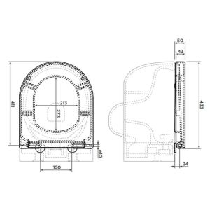 Clou Hammock CL040604020 toiletzitting met deksel mat wit
