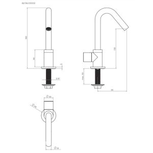 Clou InBe IB0603002 fonteinkraan, met draaibare uitloop, chroom