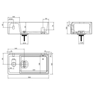 Clou New Flush 3 CL030343201 fontein 35x18cm keramiek wit