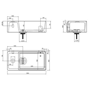 Clou New Flush 3 CL0313432 fontein 35x18cm aluite mat wit