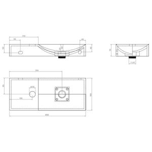 Clou Vale CL030216201L fontein 45x19cm met kraangat links mat wit keramiek