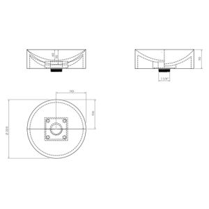 Clou Vale CL0302164 fontein 22cm zonder kranenbank mat wit keramiek
