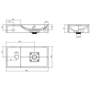 Clou Vale CL030316101L fontein 38x19cm met kraangat links glanzend wit keramiek