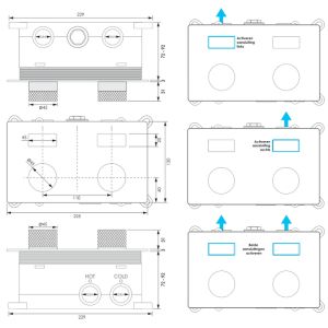 Brauer Carving 5-NG-202 thermostatische inbouw regendouche met drukknoppen SET 67 RVS geborsteld PVD