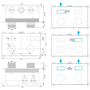 Brauer Carving 5-NG-205 thermostatische inbouw regendouche met drukknoppen SET 70 RVS geborsteld PVD