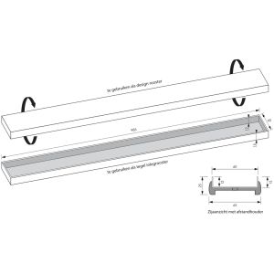 Brauer DR-MRFW100GM douchegoot met multifunctioneel rooster en flens voor wandmontage 7 x 100cm gunmetal geborsteld PVD