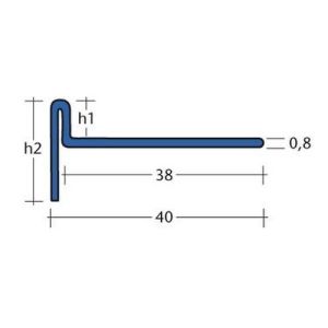 Blanke Aqua Keil 7542840110R afschotprofiel douchevloer 980x11x24 rechts RVS verchroomd