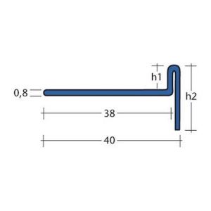 Blanke Aqua Keil 7552856110L afschotprofiel douchevloer 1480x11x32 links mat zwart
