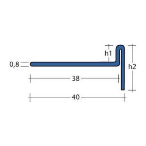 Blanke Aqua Keil 8442840100L afschotprofiel douchevloer 2000x10x40 links RVS verchroomd