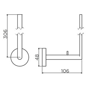 Clou Flat CL090203521 reserverolhouder mat zwart