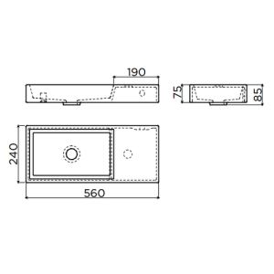 Clou Mini Wash Me Plus CL0303236 keramiek fontein 56cm wit