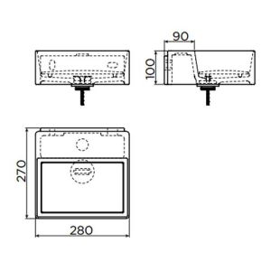 Clou New Flush 1 CL031341002 fontein 28x27cm met vlakke afvoerplaat aluite wit