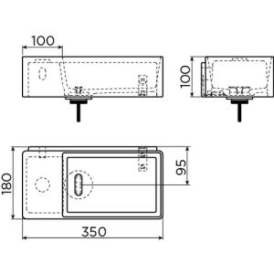 Clou New Flush 3 CL0303432 fontein 35x18cm keramiek wit