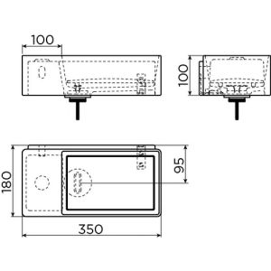 Clou New Flush 3 CL031343202 fontein 35x18cm met vlakke afvoerplaat aluite mat wit