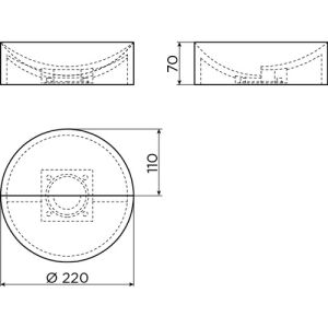 Clou Vale CL0303164 fontein 22cm zonder kranenbank glanzend wit keramiek