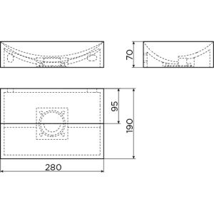 Clou Vale CL0330160 fontein 28x19cm mat zwart keramiek