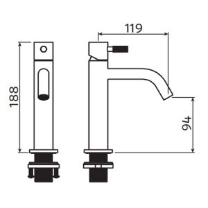 Clou Xo CL061401329 type 13 wastafelmengkraan chroom