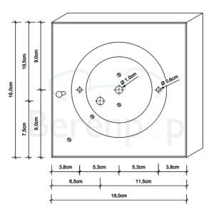 Decor Walther 0218760 CUT 18 N LED wand- plafondlamp 18x18cm mat zwart