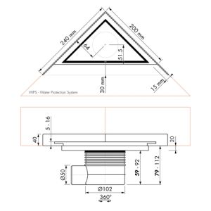 Easy Drain Aqua Jewels Delta AJDEZM doucheput 20x20cm zijuitloop