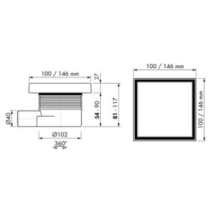 Easy Drain Aqua Quattro Tegel AQUA10X10MSI6T doucheput 10x10cm zijuitloop